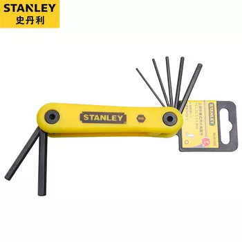 Набор из 7 предметов Stanley, метрический складной шестигранный ключ, внутренний шестигранник 1,5–6 мм, шестигранный 69-261-23C