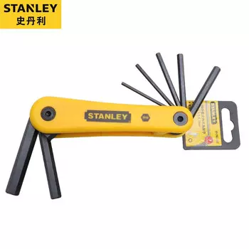 Набор из 7 предметов Stanley, метрический складной шестигранный ключ, внутренний шестигранник 2,5–10 мм, шестигранник 69-262-23C