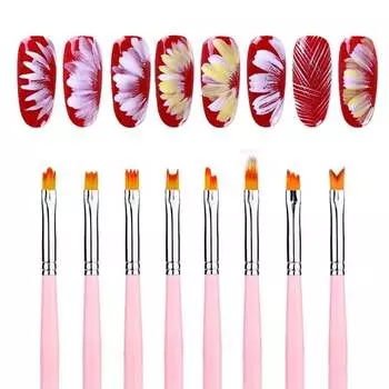 Набор из 8 кистей для украшения маникюра., inna