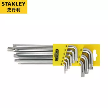 Набор из 9 длинных L-образных ключей Stanley в форме цветка со средним отверстием TT10-TT50 6-угловая отвертка Torx 92-625-23 Эксклюзивно для Enterprise