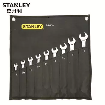 Набор из 9 прецизионных полированных длинных ключей Stanley двойного назначения 93-609-22