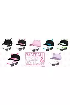 Набор из блестящей кепки и солнцезащитных очков CityComfort, черный