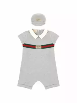 Набор из боди и кепки Gucci, серый