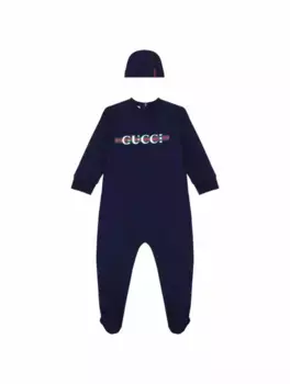 Набор из боди и шапки Gucci, тёмно-синий