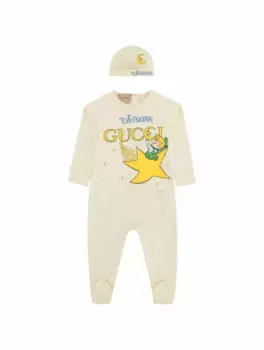 Набор из боди, шапки и нагрудника Gucci, жёлтый