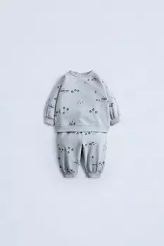 Набор из брюк и свитшота с принтом ZARA, цвет ice