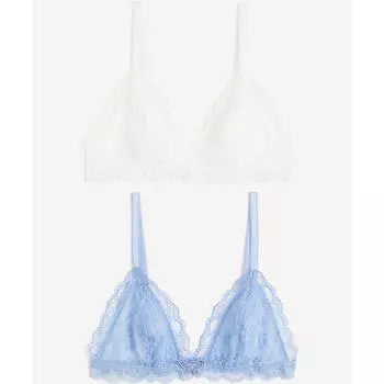 Набор из бюстгальтеров H&amp;M Soft-cup Lace, 2 предмета, черный/белый