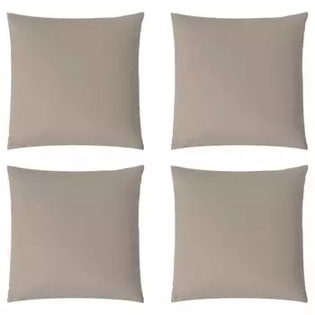 Набор из четырех роскошных чехлов на подушки 40х40 серебристого цвета, хлопок, атлас Мако, молния aqua-textil