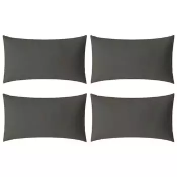 Набор из четырех роскошных наволочек 30x50 антрацит, хлопок, сатин Mako, молния aqua-textil