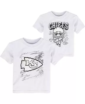 Набор из двух белых футболок Kansas City Chiefs Coloring Activity для новорожденных Outerstuff, белый