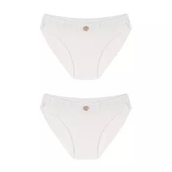 Набор из двух белых жаккардовых трусиков в рубчик ANTEBIES