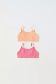 Набор из двух бесшовных топов ZARA, розовый/оранжевый