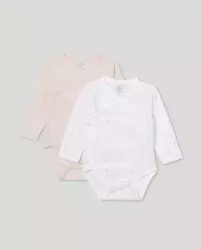 Набор из двух боди с длинными рукавами Cotton Juice, цвет Rosa