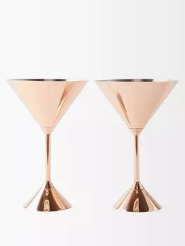Набор из двух бокалов для мартини. Tom Dixon, розовый