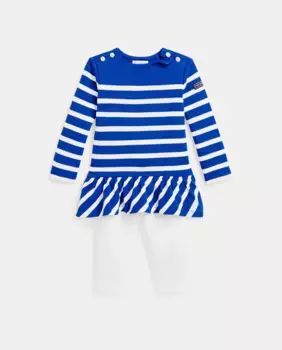 Набор из двух частей из хлопка для девочек Polo Ralph Lauren, синий