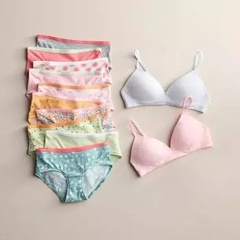 Набор из двух формованных бюстгальтеров-футболок SO для девочек SO, розовый