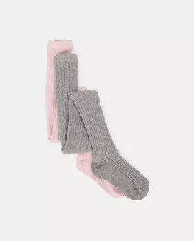 Набор из двух купальников в рубчик для девочек Cotton Juice, серый