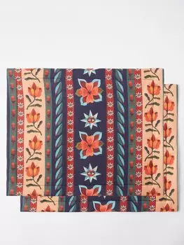 Набор из двух льняных салфеток с принтом strisce. La DoubleJ, синий