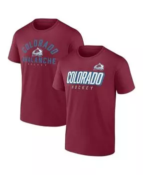 Набор из двух мужских футболок бордового цвета с надписью Colorado Avalanche Fanatics, красный