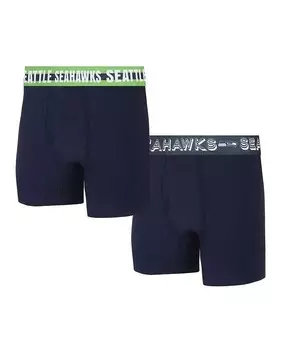 Набор из двух мужских трикотажных трусов-боксеров Seattle Seahawks Gauge Concepts Sport, синий