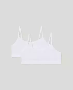 Набор из двух однотонных топов Cotton Juice, белый