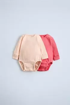 Набор из двух регулируемых боди в ребристую стиле ZARA, розовый