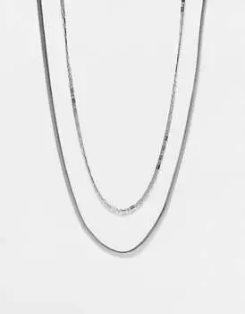 Набор из двух серебряных цепочек ASOS DESIGN