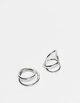 Набор из двух серебряных колец ASOS DESIGN