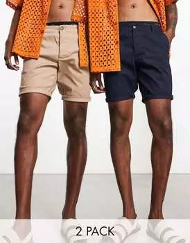 Набор из двух шорт-чинос скинни средней длины ASOS DESIGN