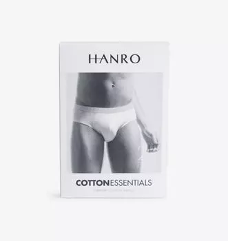 Набор из двух трусов-брифов из эластичного хлопка Cotton Essentials с логотипом на поясе Hanro, черный