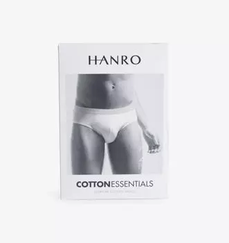 Набор из двух трусов-брифов из эластичного хлопка Cotton Essentials с логотипом на поясе Hanro, цвет light melange