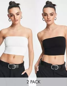 Набор из двух укороченных топов-бандо ASOS DESIGN Ultimate Ultimate