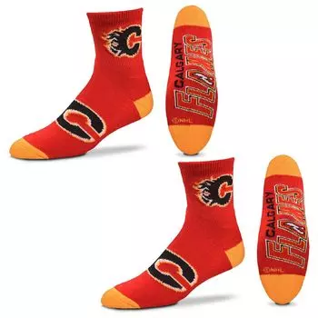 Набор из двух женских носков длиной в четверть длины Calgary Flames
