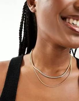 Набор из двух золотых колье-цепочек ASOS