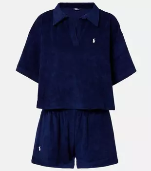 Набор из хлопковой поло и бермуд Polo Ralph Lauren, темно-синий