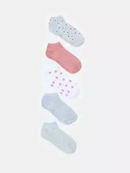 Набор из пяти пар эластичных носков для обуви с люрексом Ovs, цвет grey/pink