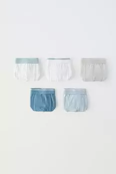 Набор из пяти полосок боксеров ZARA, светло-синий