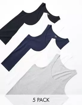 Набор из пяти жилетов ASOS DESIGN разных цветов
