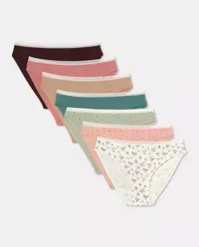 Набор из семи хлопковых трусиков nfasis, мультиколор