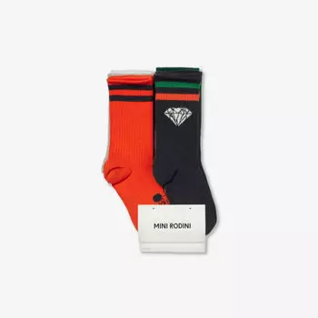 Набор из семи носков средней длины с ребристой отделкой, состоящий из семи носков из натурального хлопка, 12–18 месяцев Mini Rodini, мультиколор