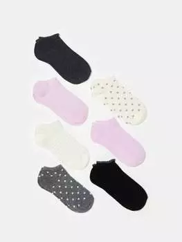 Набор из семи пар носков для обуви с люрексом Ovs, цвет white/pink