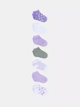 Набор из семи пар носков из натурального хлопка Ovs, цвет white/purple
