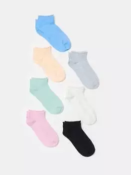 Набор из семи пар разноцветных носков для обуви Ovs, цвет pink/ light blue