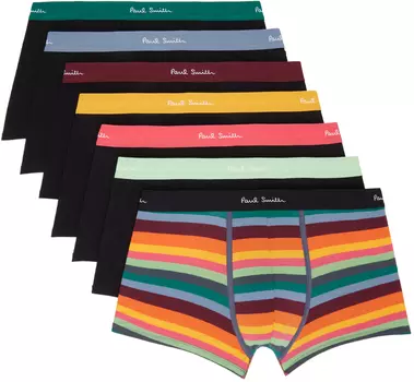 Набор из семи трусов-боксеров с черными полосками Paul Smith