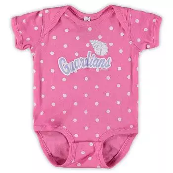 Набор из трех боди для новичков Infant Soft as a Grape розового/фиолетового цвета Cleveland Guardians Unbranded