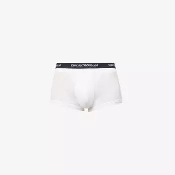 Набор из трех боксеров из эластичного хлопка с логотипом Emporio Armani, цвет bianco