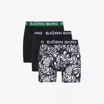 Набор из трех боксеров средней посадки с фирменным поясом и тремя боксёрами из эластичного хлопка Bjorn Borg, цвет mix