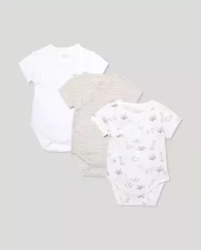 Набор из трех детских боди с короткими рукавами Cotton Juice, коричневый