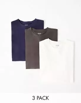 Набор из трех футболок оверсайз с длинными рукавами ASOS DESIGN разных цветов