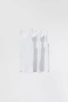 Набор из трех маек Zara, белый